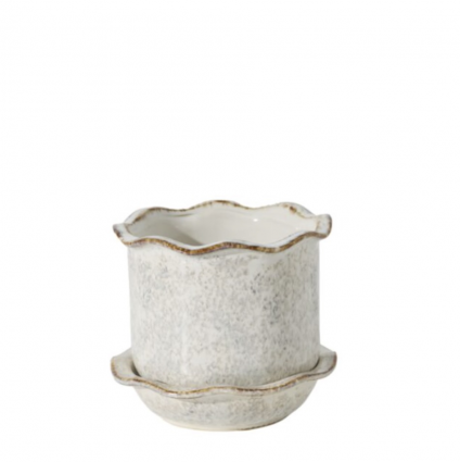 Aurina Ceramic Pot with Saucer 8"