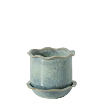 Aurina Ceramic Pot with Saucer 6.5″