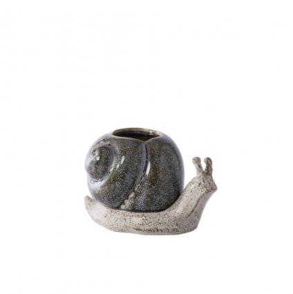Snail Ceramic Pot with Saucer 7.75″