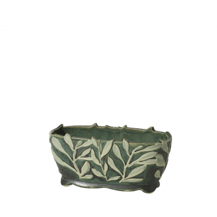 Vinelet Green Ceramic Trough 8.25″