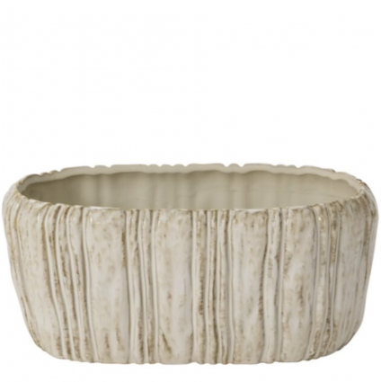 Cedric Off-White Ceramic Trough 10.75"