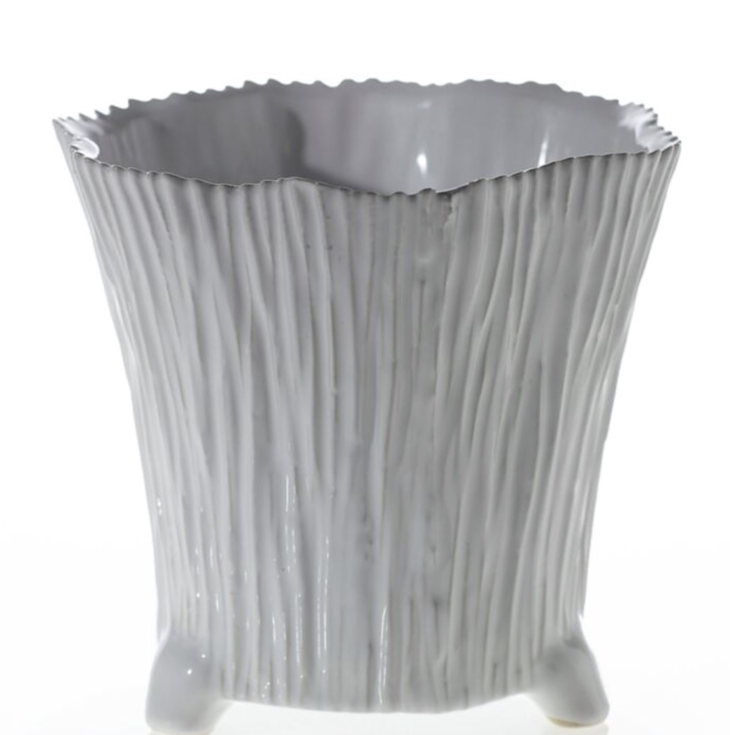 Mellie White Ceramic Pot 7"