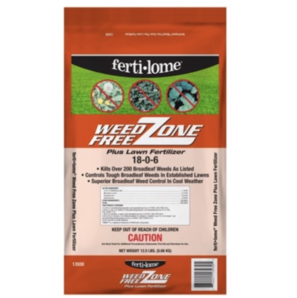 ferti&middot;lome&reg; Weed Free Zone Plus Lawn Fertilizer 18-0-6 12.5 lb