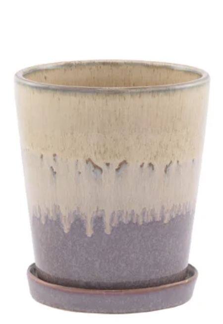 Beige & Brown Ceramic Planter 6"