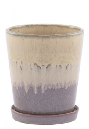 Beige & Brown Ceramic Planter 6"