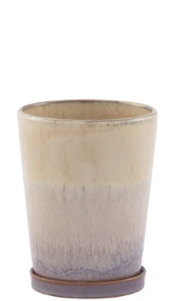 Beige & Brown Ceramic Planter 4.75"