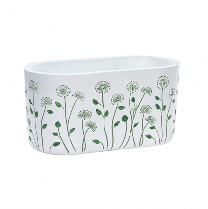 Dandelion Garden Oval Concrete Planter 9.25"