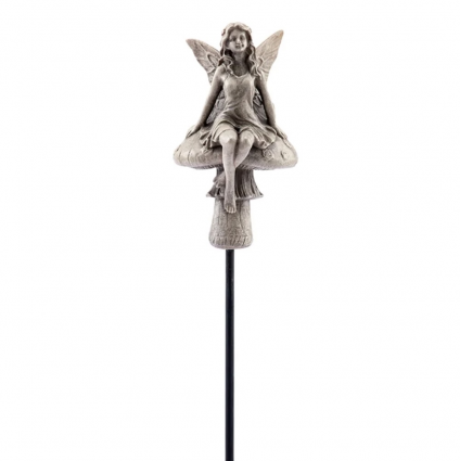 Fairy on Mushroom Garden Stake 10.5"H
