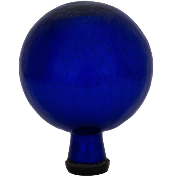 Blue Crackle Glass Gazing Globe 10"