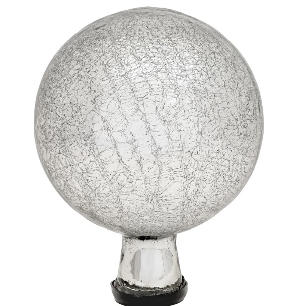 Silver Crackle Glass Gazing Globe 10"