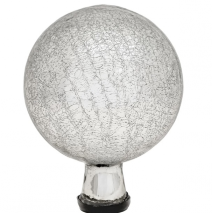 Silver Crackle Glass Gazing Globe 12"