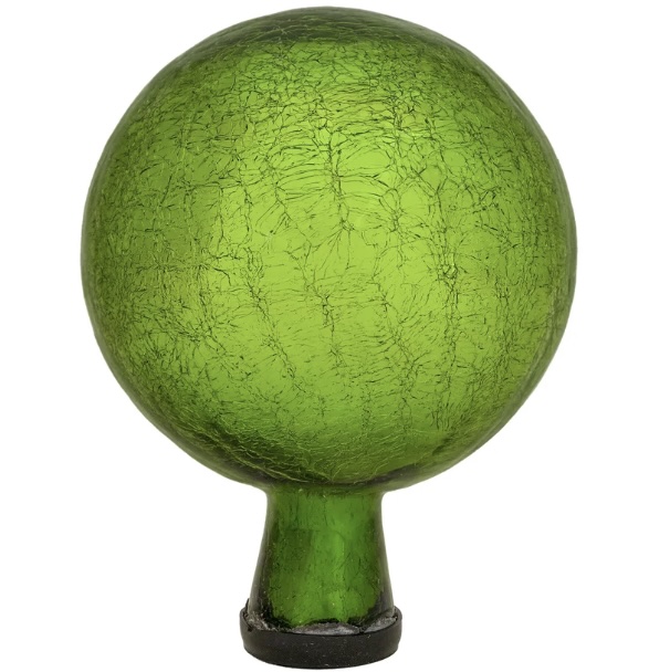 Fern Green Crackle Glass Gazing Globe 6"
