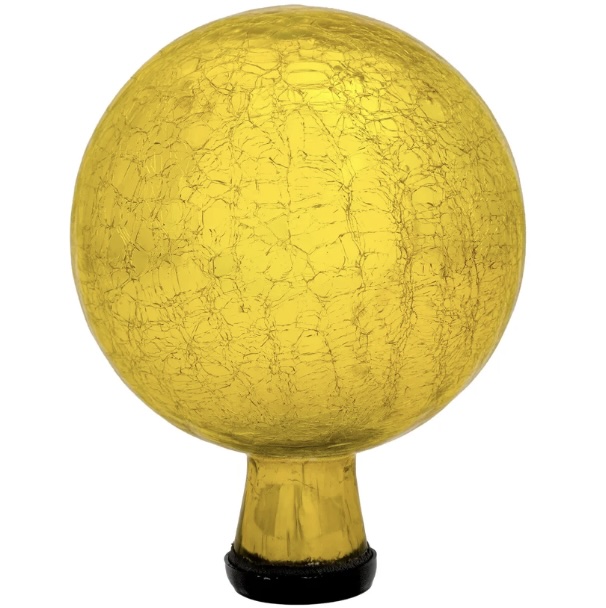Lemon Drop Crackle Glass Gazing Globe 6"