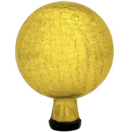 Lemon Drop Crackle Glass Gazing Globe 6"