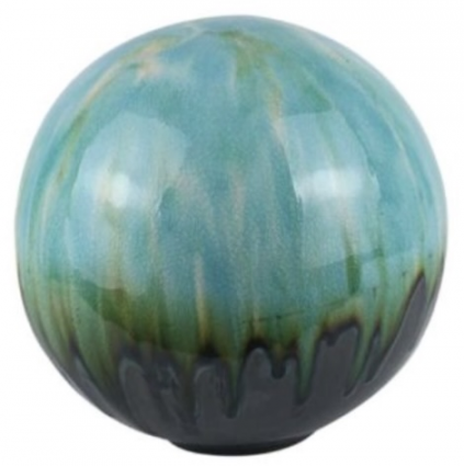 Alpine Green Merry Ceramic Gazing Ball 10"