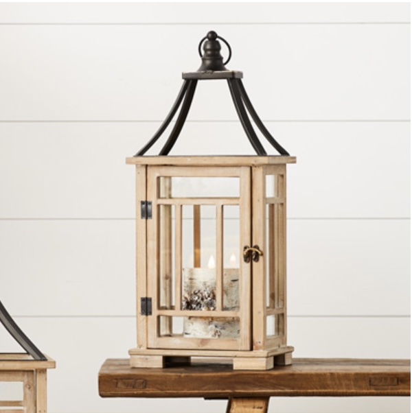 Wood and Metal Lantern 23"