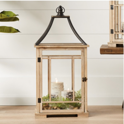 Wood and Metal Lantern 31"