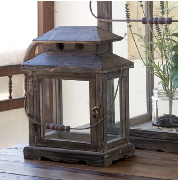 Wooden Display Box Lantern 13"