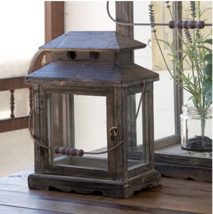 Wooden Display Box Lantern 13"