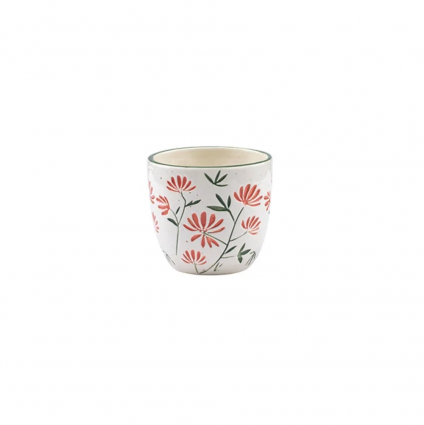 Botanical Pink Flower Ceramic Planter 3.5"