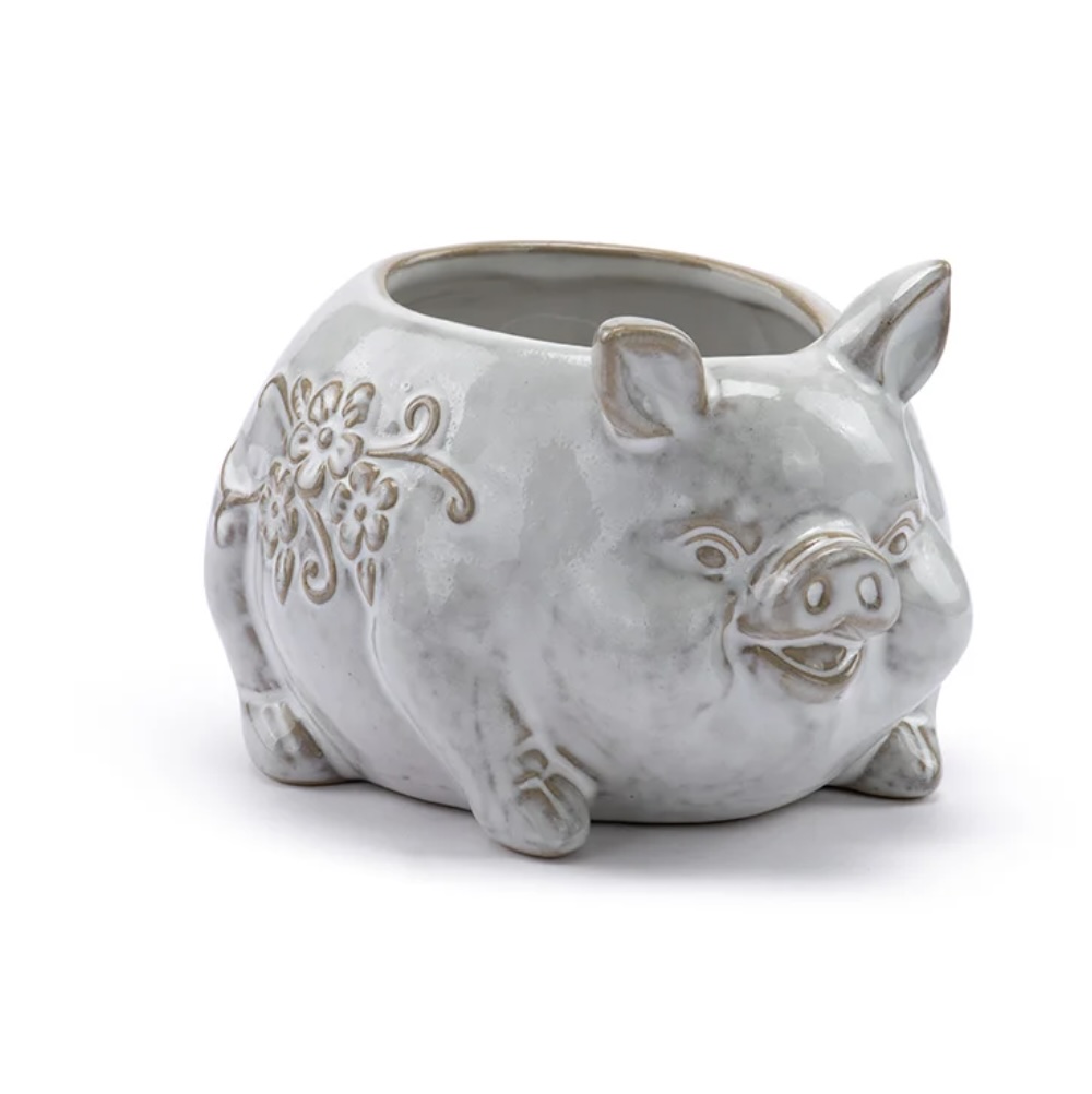 Round Belly Pig Ceramic Planter