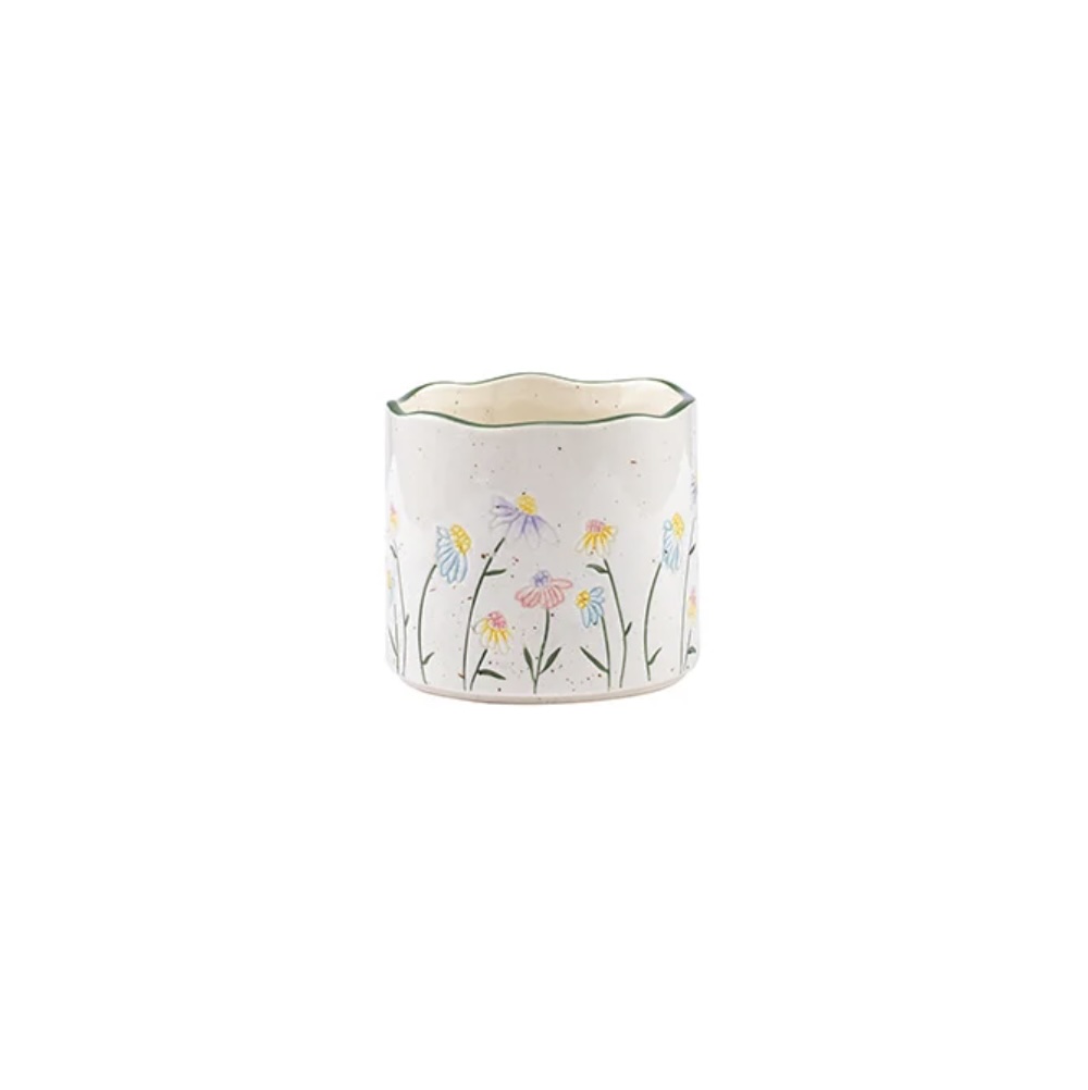 Pastel Wildflower Ceramic Planter