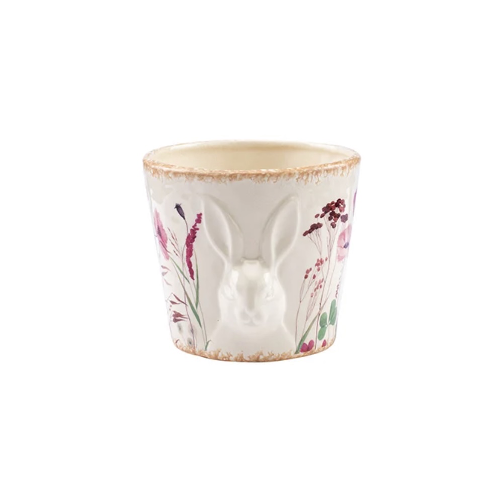 Spring Bunny Ceramic Planter