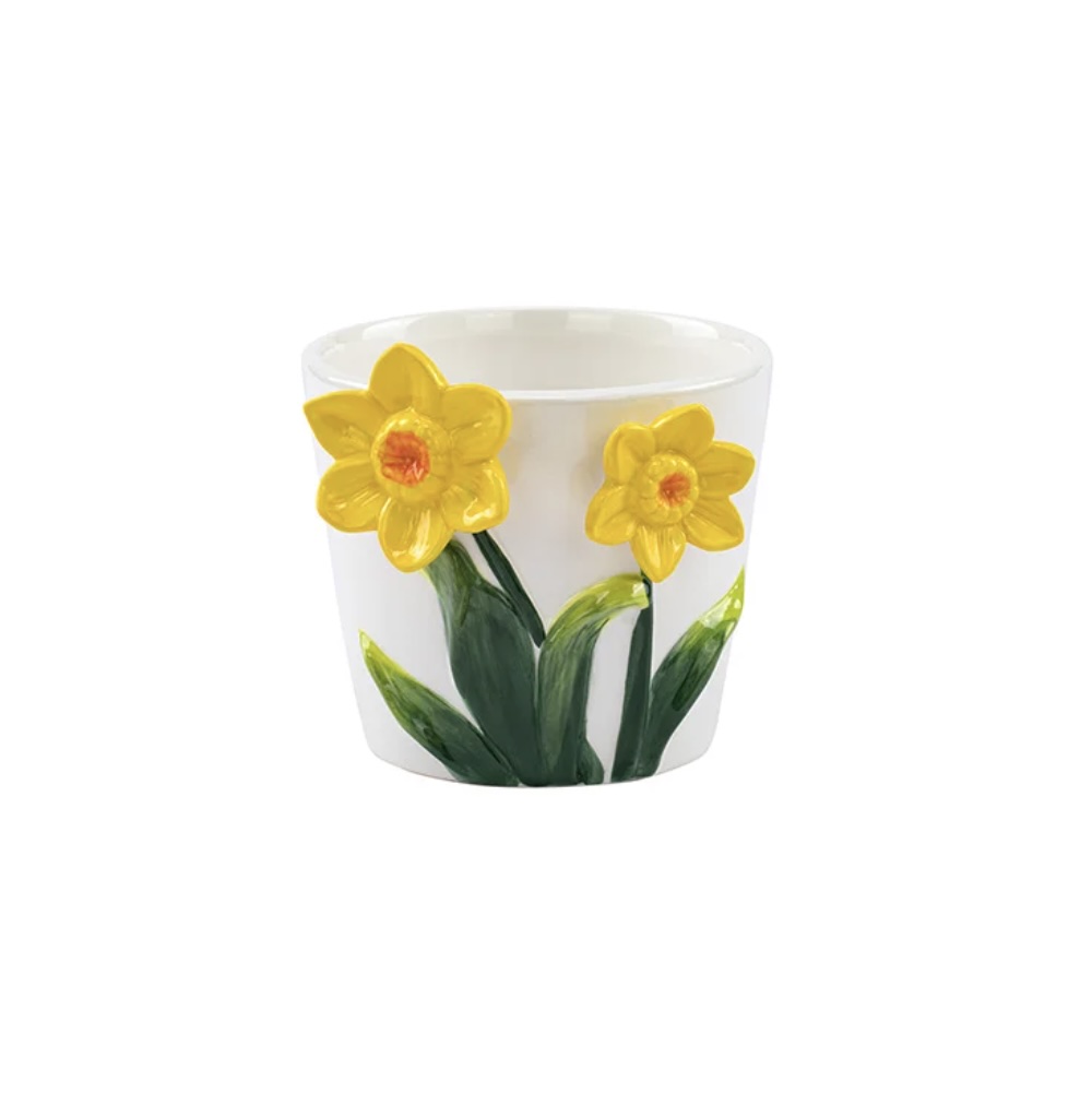 3D Yellow Daffodil Ceramic Planter 4"