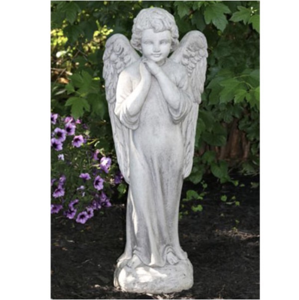 Gazing Garden Angel Cast Stone Garden Statue 29"