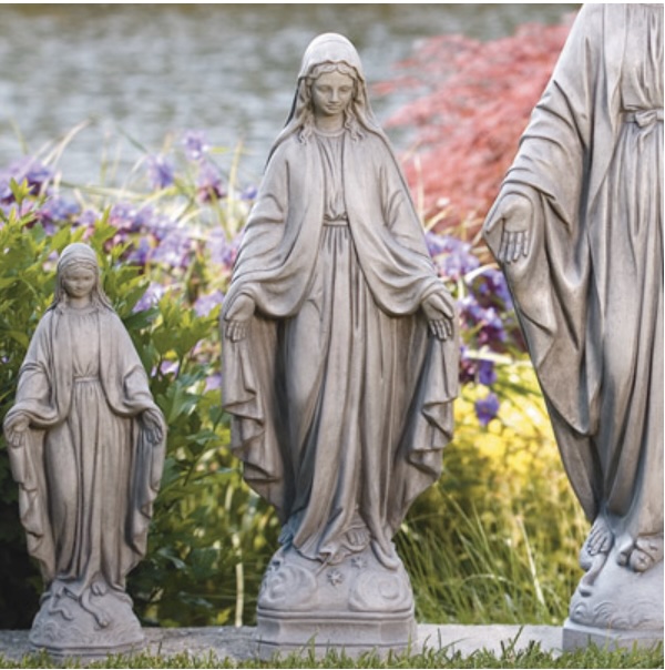 Madonna Cast Stone Garden Statue 25"