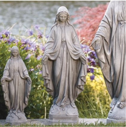 Madonna Cast Stone Garden Statue 25"