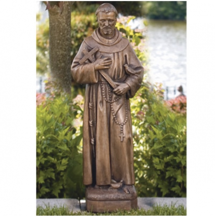 Saint Francis Cast Stone Garden Statue 24.5"