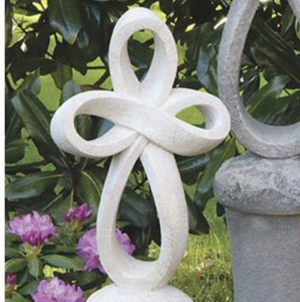 Eternity Cross Cast Stone Garden Statue 26"