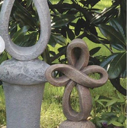 Eternity Cross Cast Stone Garden Statue 18"