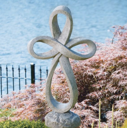 Eternity Cross Cast Stone Garden Statue 38.5"