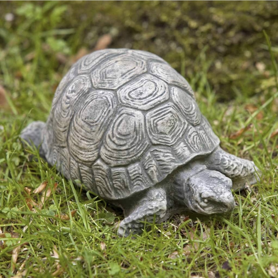 Small Turtle Cast Stone Garden Statue 2.5"