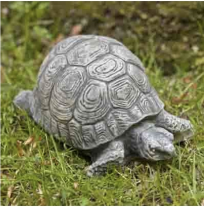 Small Turtle Cast Stone Garden Statue in Natural Finish 2.5"