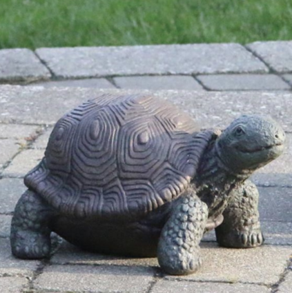 Medium Tortoise Cast Stone Garden Statue 8.25"