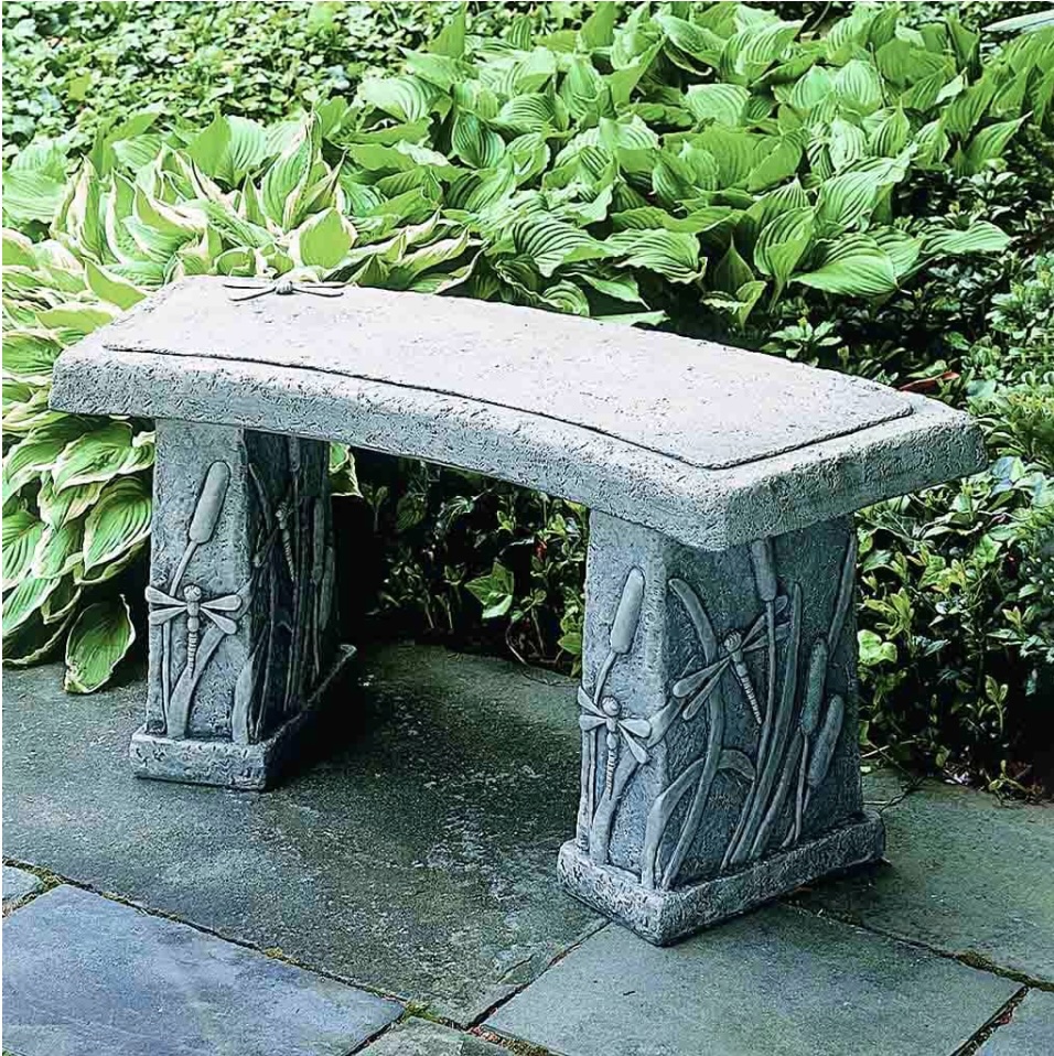 Dragonfly Curved Concrete Bench 42.5"