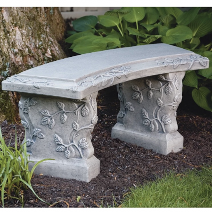 Small Curved Vine Concrete Bench 39"