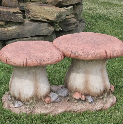 Double Mushroom Concrete Seat 29"