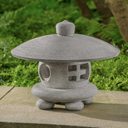Hikaru Cement Garden Lantern 15.5"