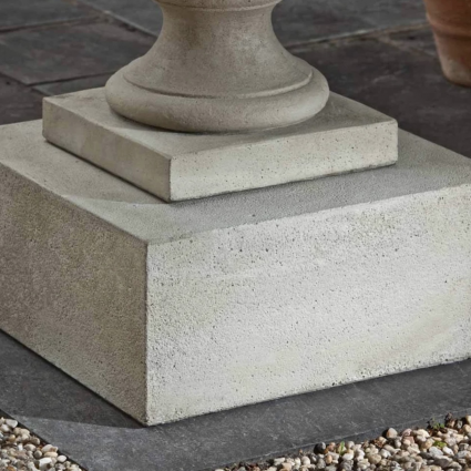 Textured Low Square Concrete Pedestal 18"