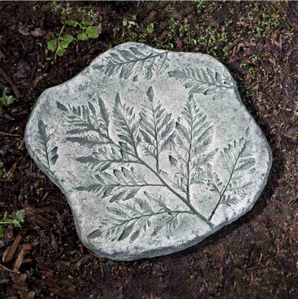 Fossil Fern Cast Stone Stepping Stone 14"