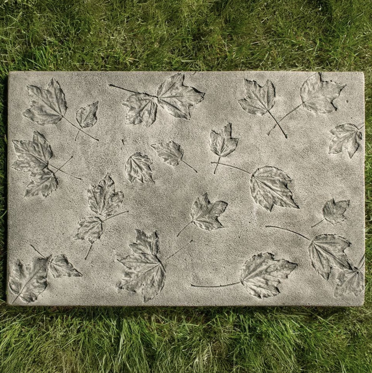 Leaves Rectangle Cast Stone Stepping Stone 15.5"