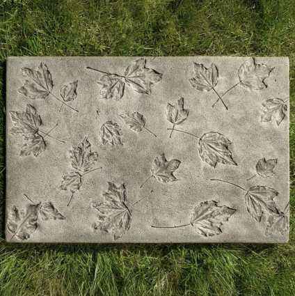 Leaves Rectangle Cast Stone Stepping Stone 15.5"