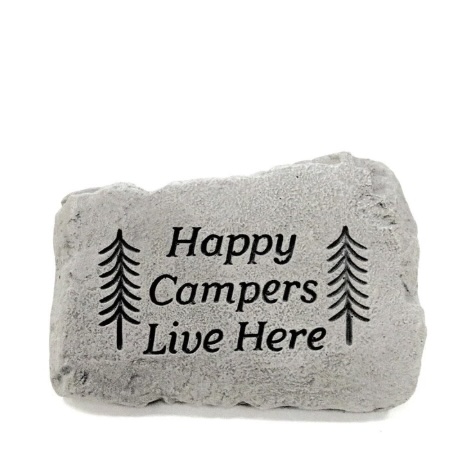 Happy Campers Live Here Garden Stone 10"