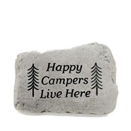 Happy Campers Live Here Garden Stone 10"