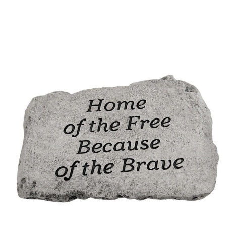 Home of the Free Because of the Brave Cast Stone Garden Plaque 10"