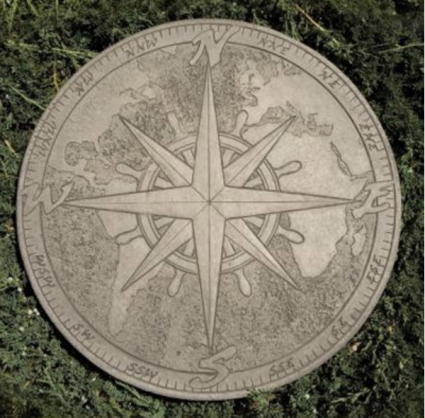 Compass Cast Stone Stepping Stone 18"